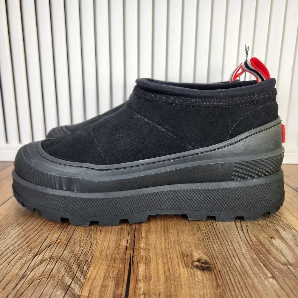 Hunter Askern Womens 9 M Black Short Slip On Platform Insulated Waterproof Boots